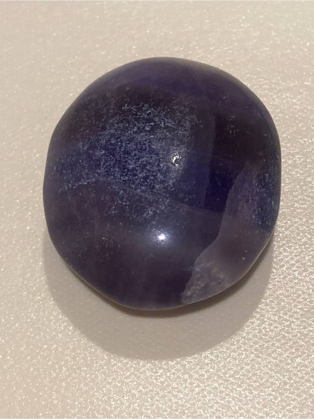 Deep Purple Fluorite Palm Stone Polished Gemstone - Picture 3 of 8